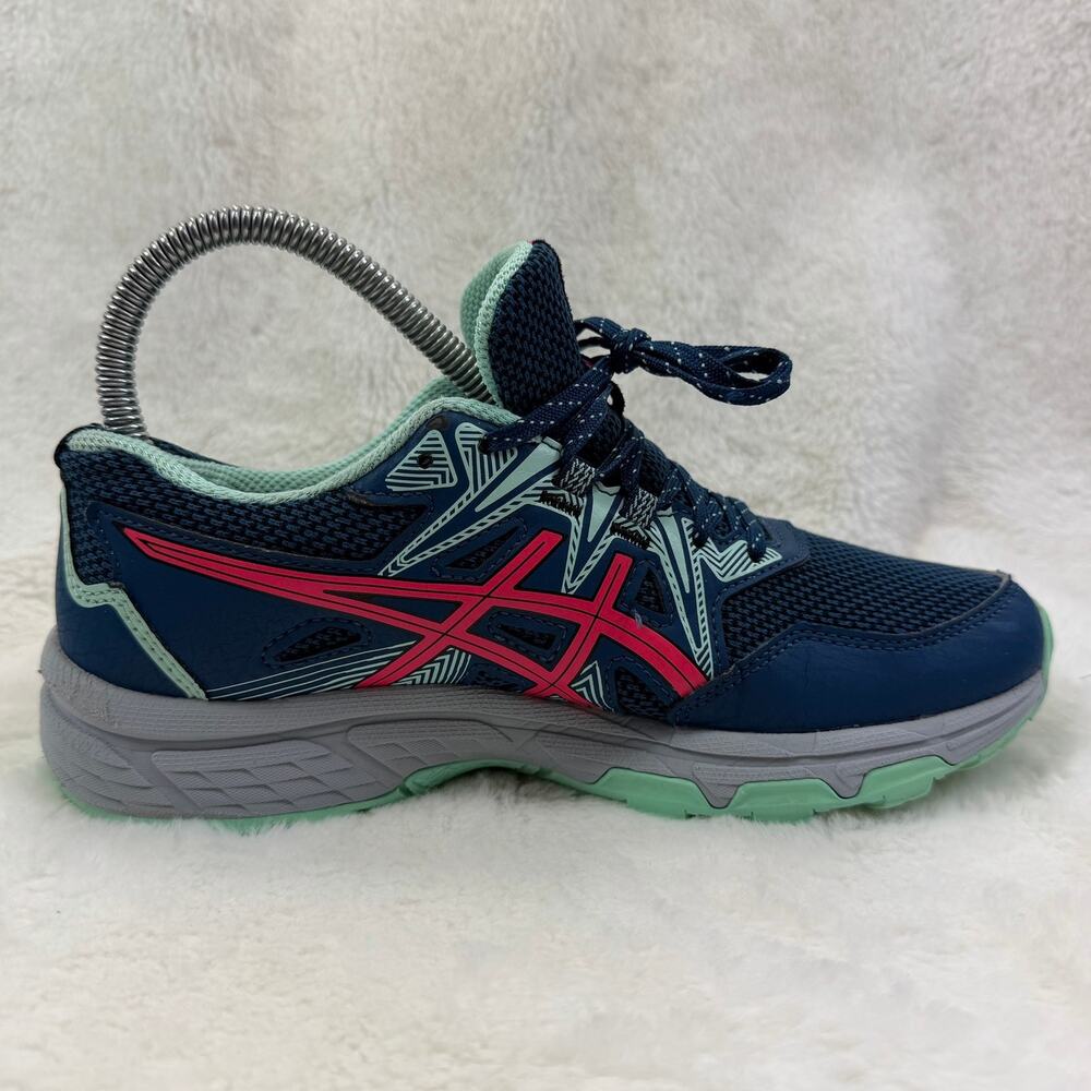 ASICS Gel Venture 8 Womens Trail Running Shoes Navy Pink Mint Size 6